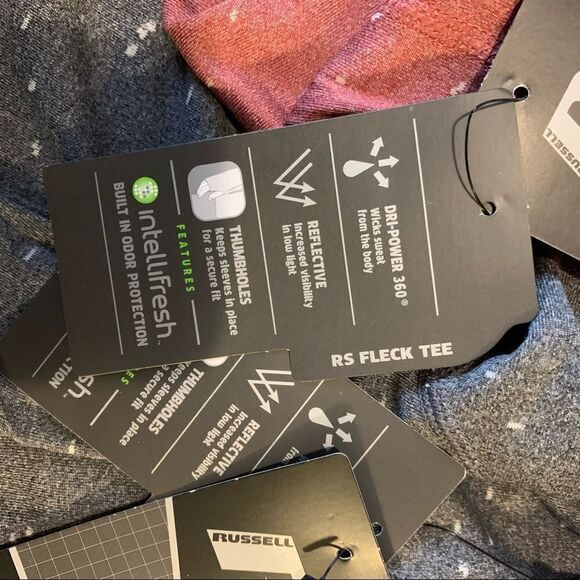 New RUSSELL ATHLETIC Lot 2 Dri Power Long Sleeve Sport Tees Gray Red Boys XXL 18 - Picture 4 of 5